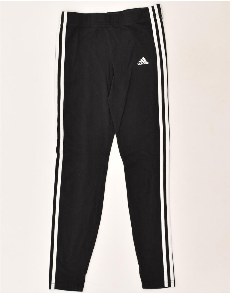 ADIDAS Girls Leggings 14-15 Years Black Cotton | Vintage Adidas | Thrift | Second-Hand Adidas | Used Clothing | Messina Hembry 