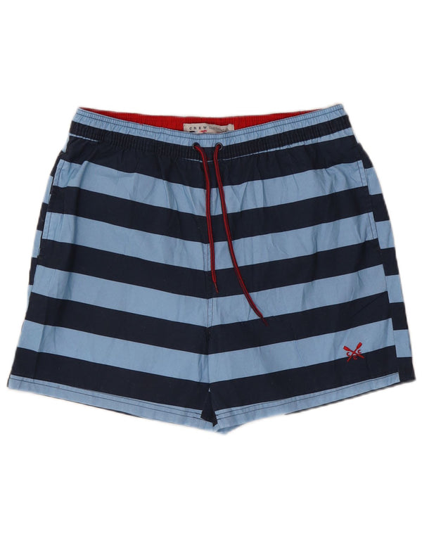 CREW CLOTHING Mens Swimming Shorts Medium  Blue Striped Polyester