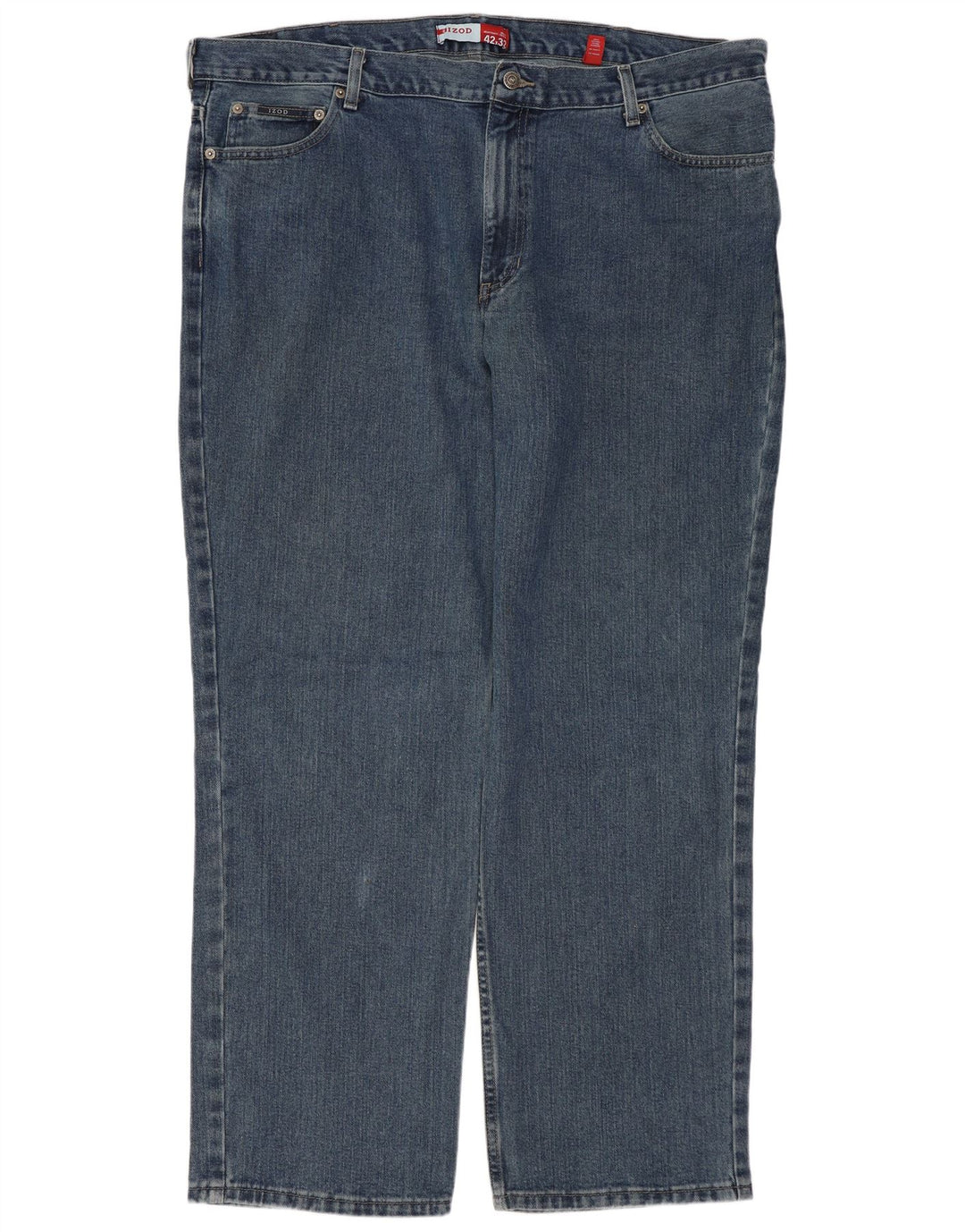 IZOD Mens Straight Jeans W42 L32 Blue Cotton