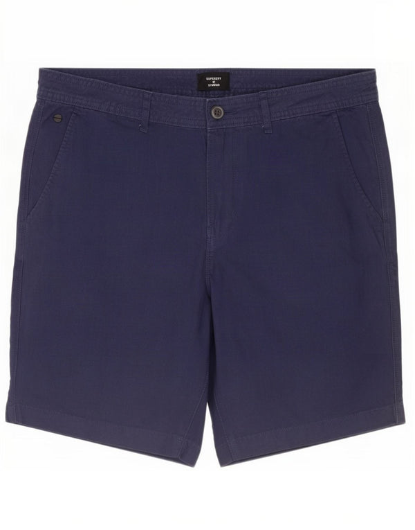 Superdry Mens Chino Shorts Large W34 Navy Blue Cotton
