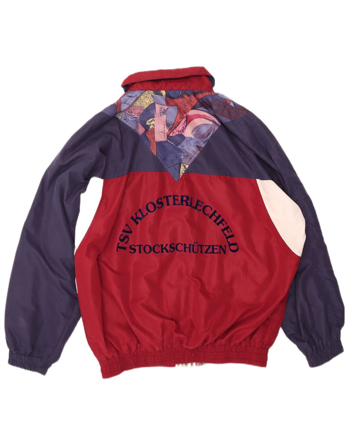 VINTAGE Mens Graphic Tracksuit Top Jacket  2XL Navy Blue Colourblock