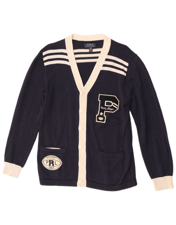 Polo Ralph Lauren Boys Cardigan Sweater 15-16 Years XL Navy Blue