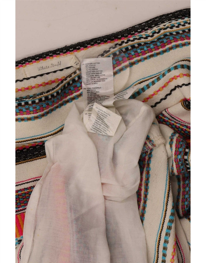 White Stuff Womens Mini Skirt UK 12 Medium W32 Multicoloured Striped Cotton