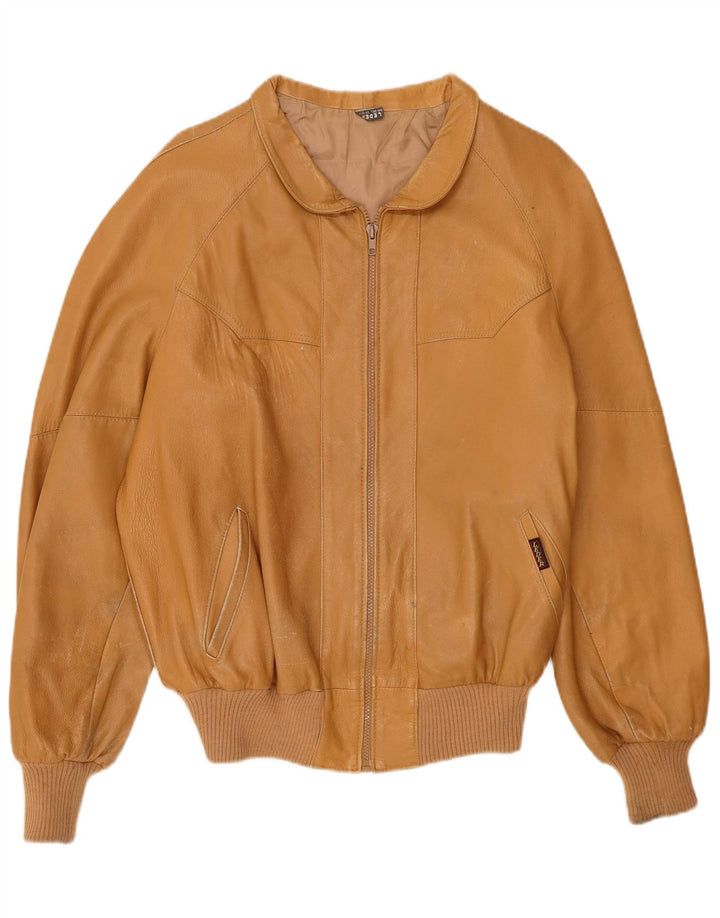 Vintage Mens Leather Jacket UK 38 Medium Brown Leather