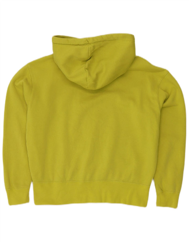 NIKE Womens Oversized Hoodie Jumper UK 6 XS Yellow Cotton