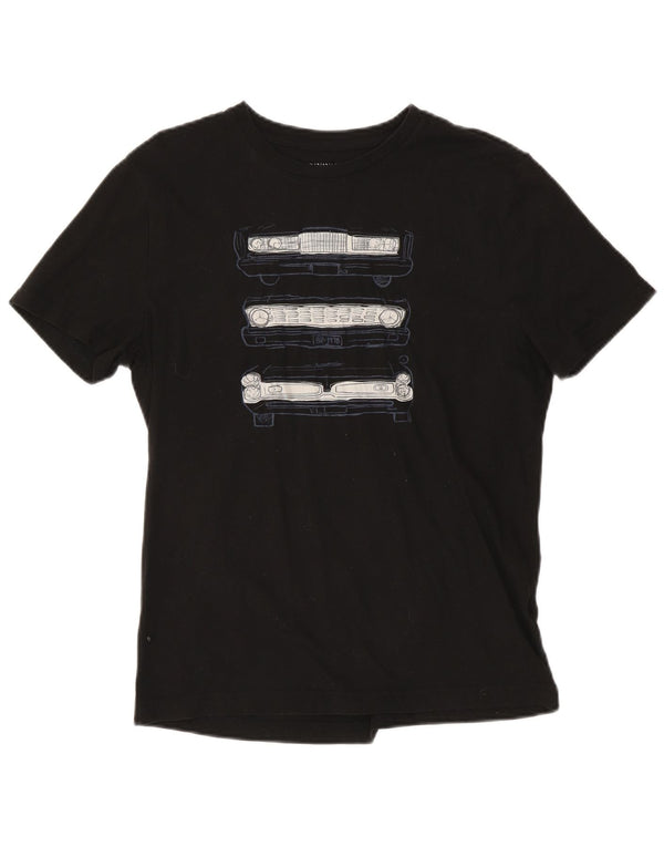 Banana Republic Womens Graphic T-Shirt Top UK 14 Medium Black Cotton