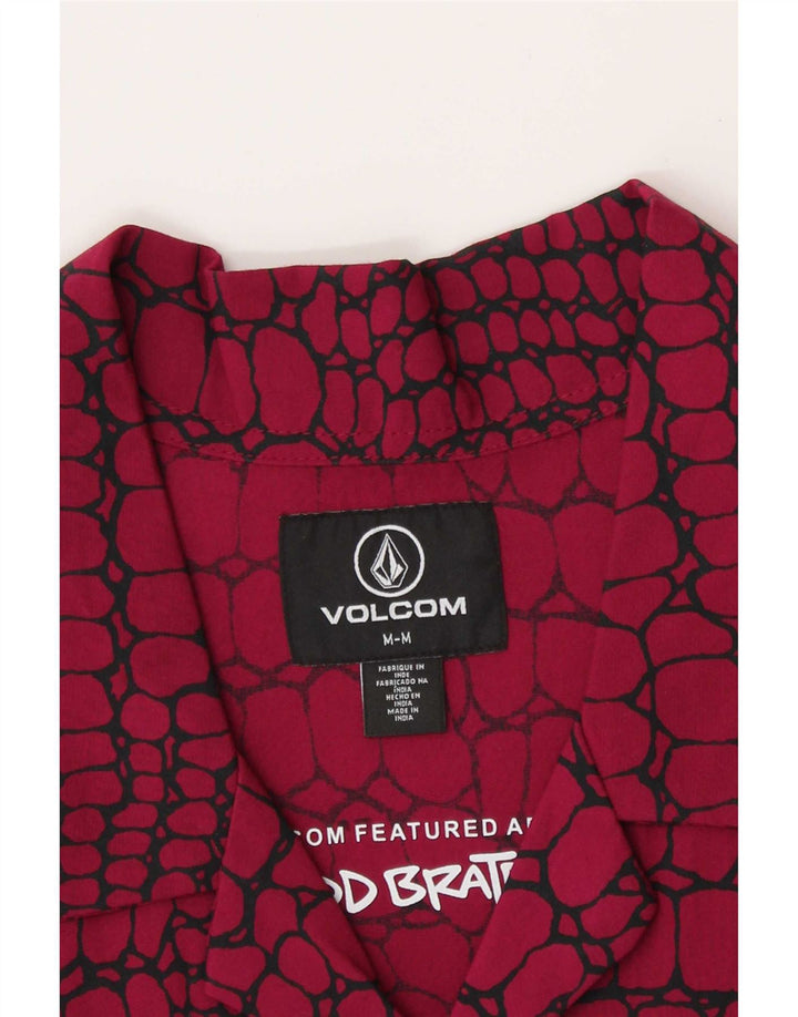 Volcom Mens Short Sleeve Shirt Medium Red Animal Print