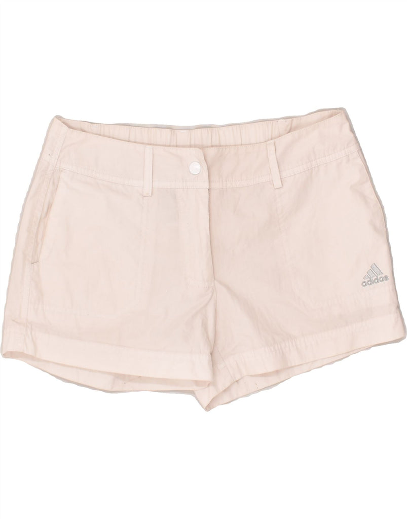 ADIDAS Womens Clima 365 Chino Shorts UK 10 Small W30 Off White Polyester | Vintage Adidas | Thrift | Second-Hand Adidas | Used Clothing | Messina Hembry 