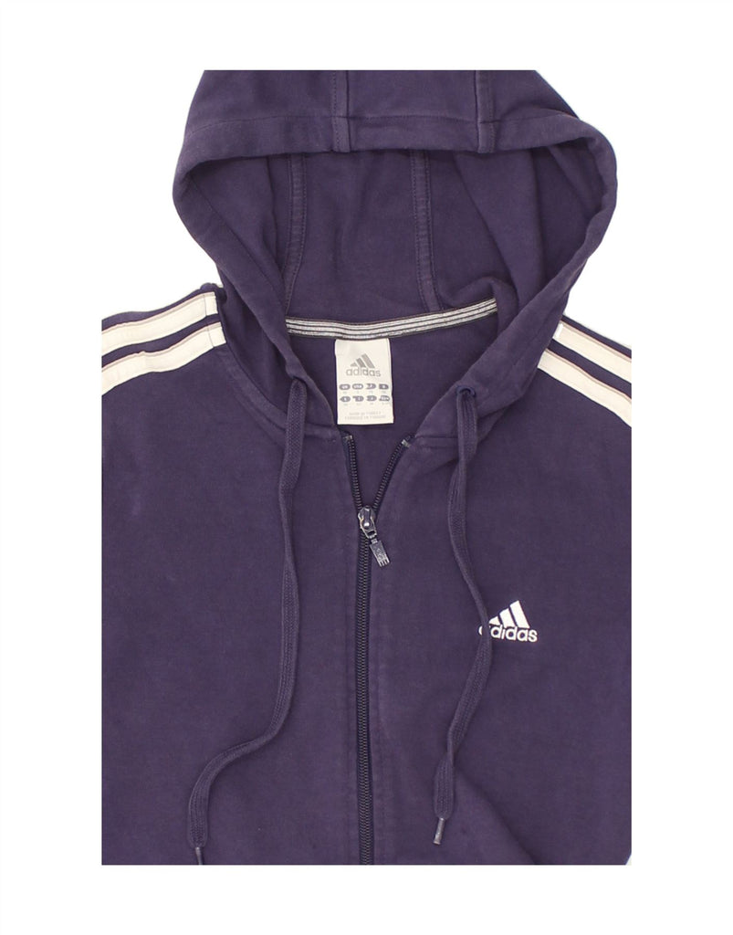 ADIDAS Womens Zip Hoodie Sweater UK 10 Small Purple Cotton | Vintage Adidas | Thrift | Second-Hand Adidas | Used Clothing | Messina Hembry 