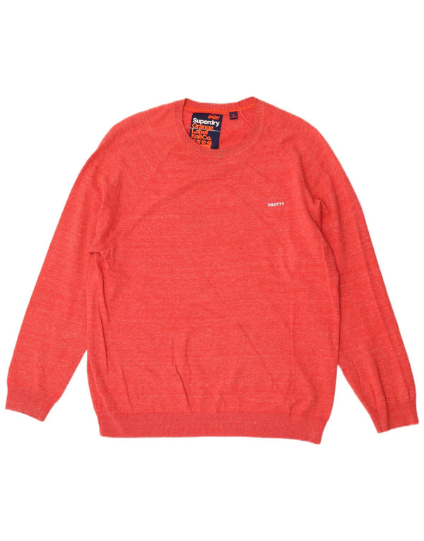 Superdry Mens Crew Neck Jumper Sweater XL Red Cotton