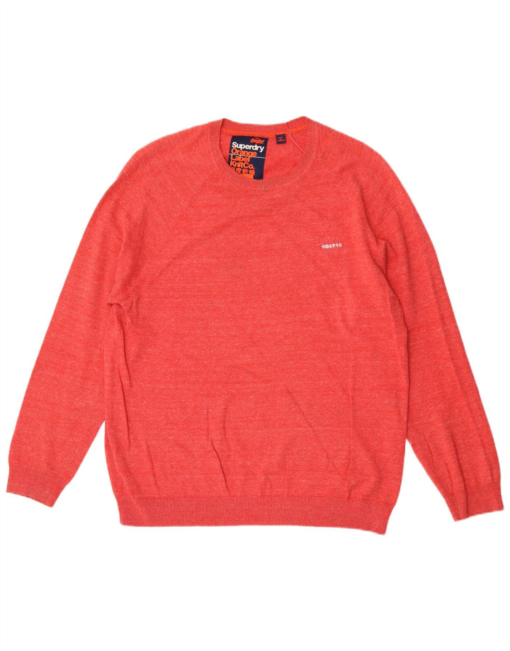 Superdry Mens Crew Neck Jumper Sweater XL Red Cotton