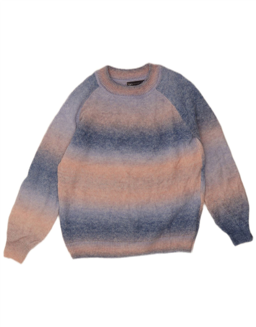 Marks & Spencer Mens Crew Neck Jumper Sweater Small Blue Tie Dye Acrylic