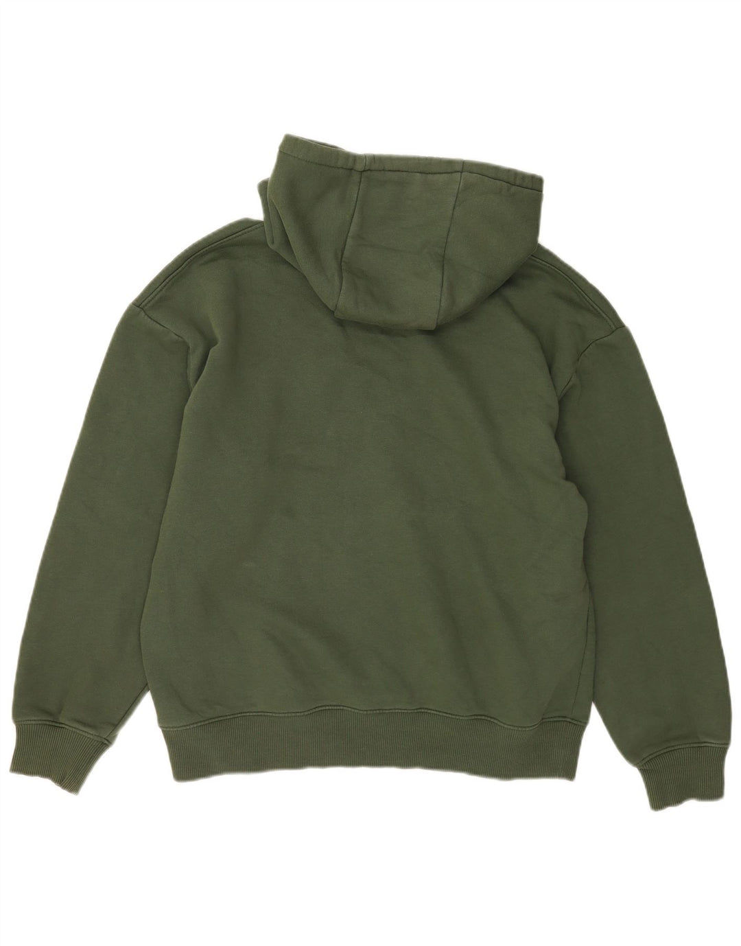 Zara Mens Hoodie Jumper Large Green Cotton