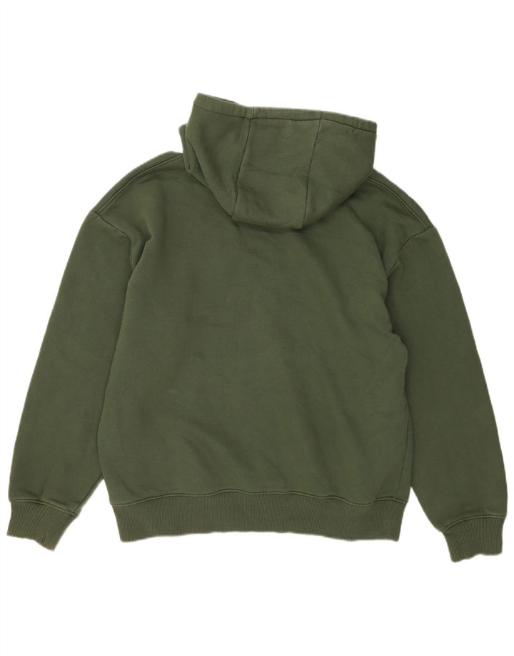 Zara Mens Hoodie Jumper Large Green Cotton