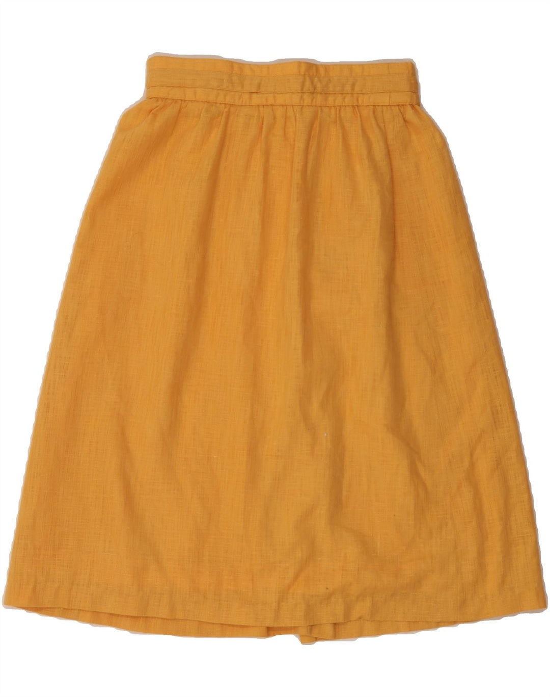 VINTAGE Womens High Waist A-Line Skirt EU 38 Medium W26 Yellow Polyester Vintage Vintage and Second-Hand Vintage from Messina Hembry 