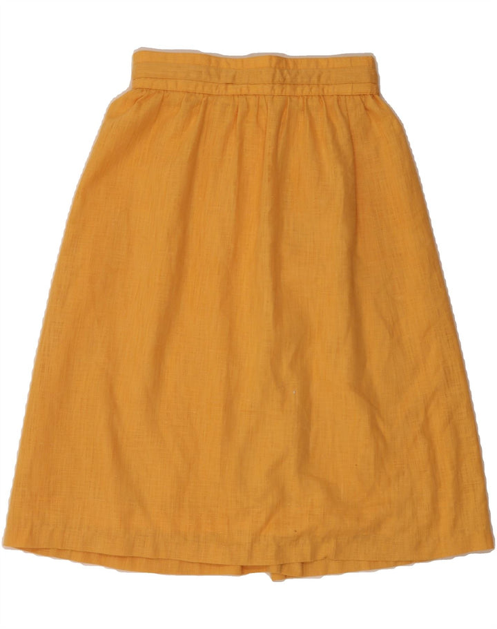 VINTAGE Womens High Waist A-Line Skirt EU 38 Medium W26 Yellow Polyester Vintage Vintage and Second-Hand Vintage from Messina Hembry 