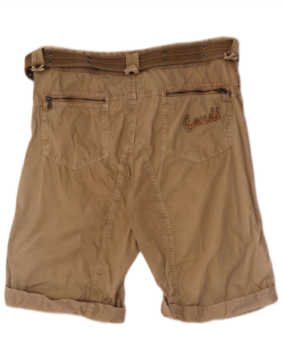 Gaudi Mens Cargo Shorts IT 52 XL W38 Beige Cotton