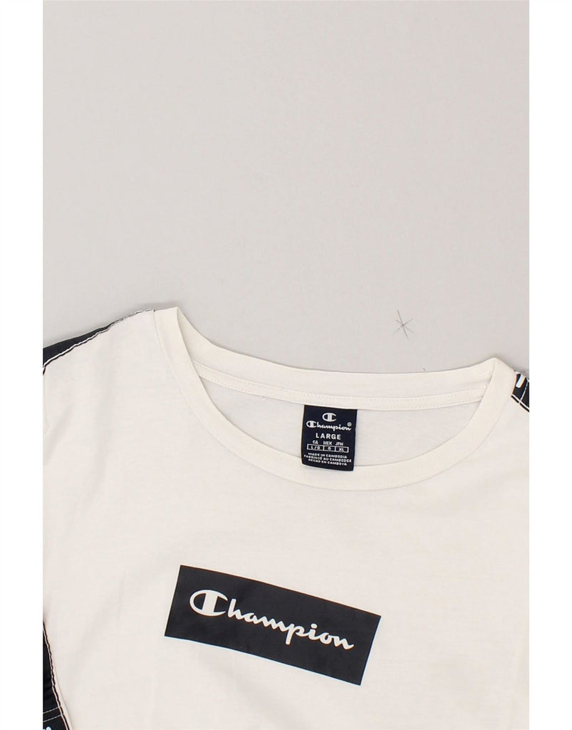 CHAMPION Mens T-Shirt Top Large White Cotton Vintage Champion and Second-Hand Champion from Messina Hembry 