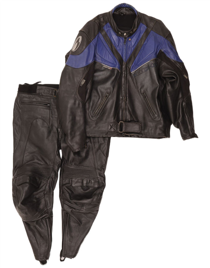Richa Mens Leather Biker 2 Piece Set 3XL W48 L26 Black Colourblock