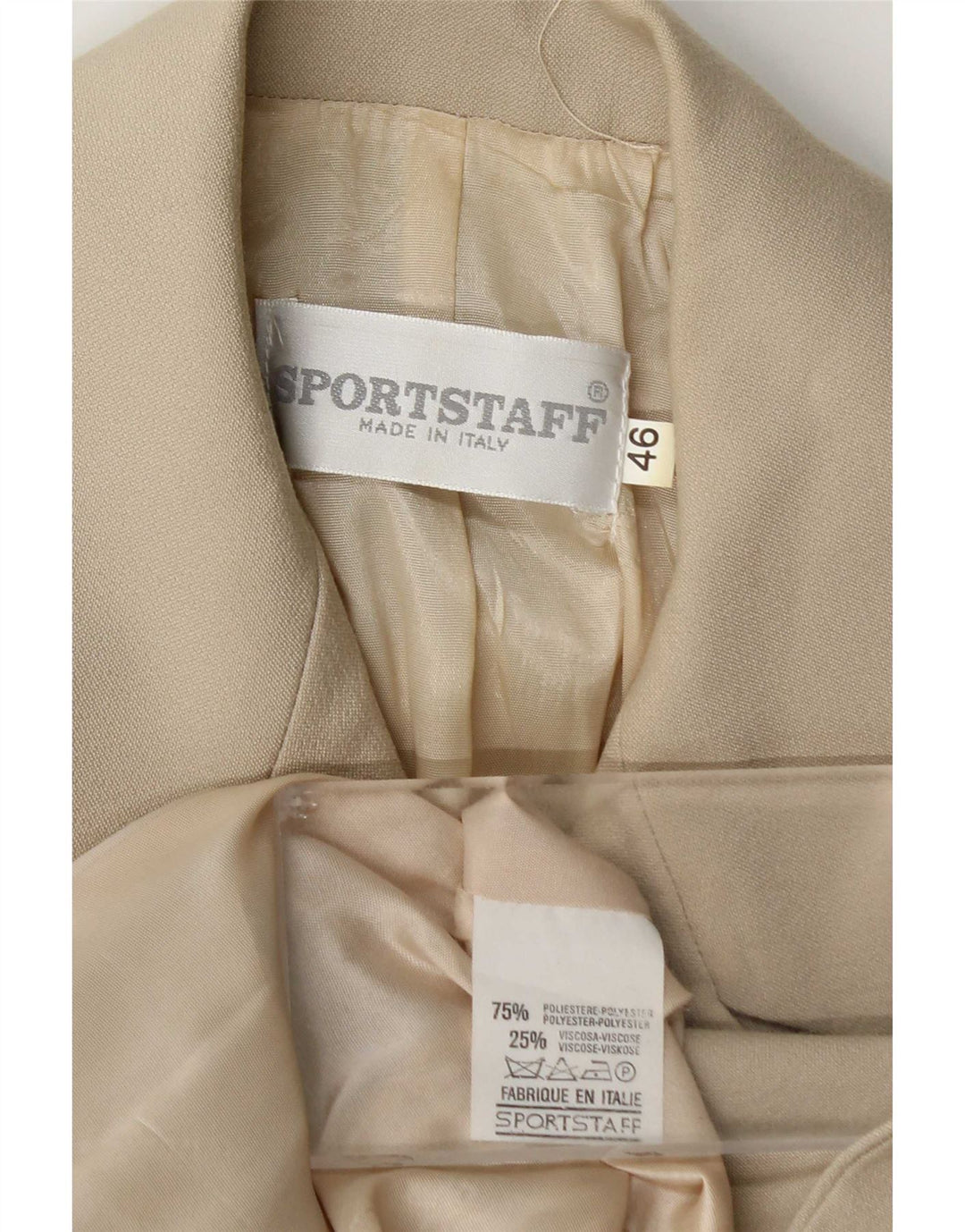 Sport Staff Womens Double Breasted Blazer Jacket IT 46 Large Beige