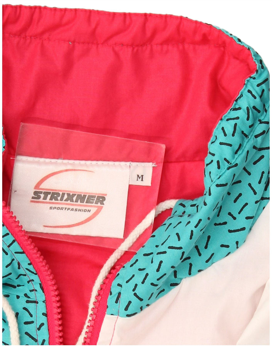 Vintage Mens Windbreaker Jacket UK 38 Medium White Colourblock Polyester