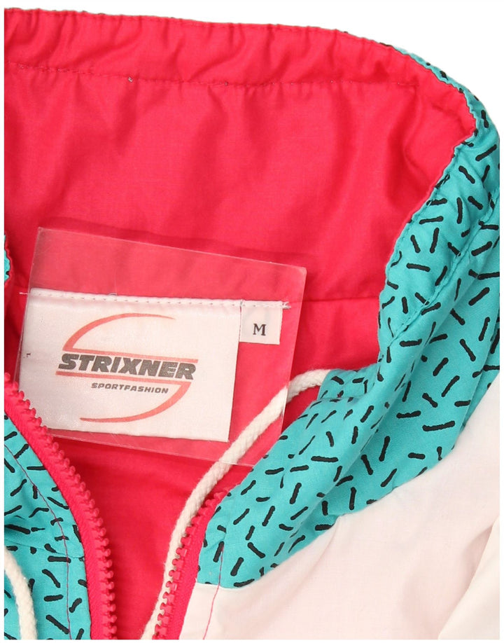 Vintage Mens Windbreaker Jacket UK 38 Medium White Colourblock Polyester