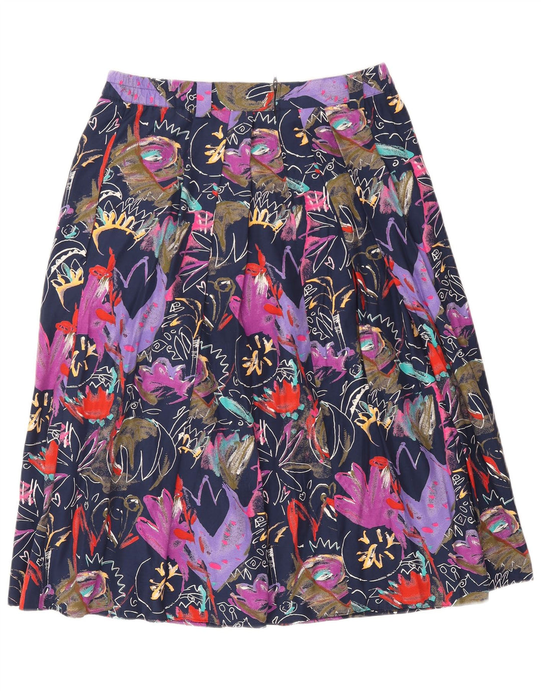 Vintage Womens Abstract Pattern Flared Skirt EU 42 Large W30 Multicoloured