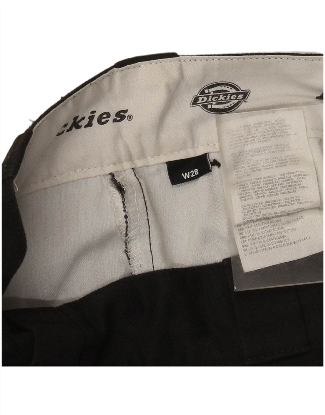 Dickies Mens Straight Chino Trousers W28 L27 Black Polyester
