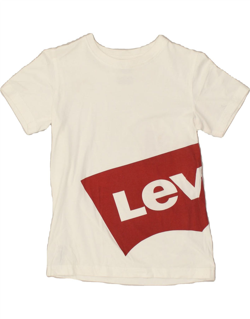 LEVI'S Boys Graphic T-Shirt Top 8-9 Years Small  White Cotton | Vintage Levi's | Thrift | Second-Hand Levi's | Used Clothing | Messina Hembry 