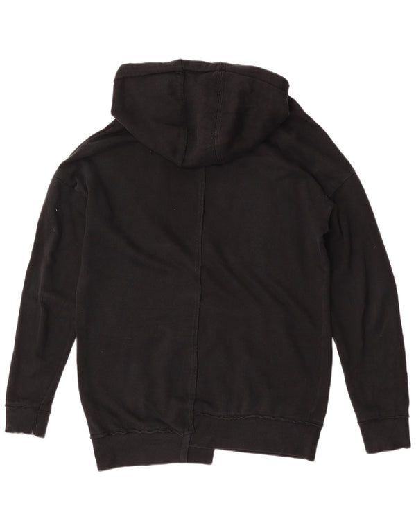 Zara Mens Hoodie Jumper Large Black Cotton