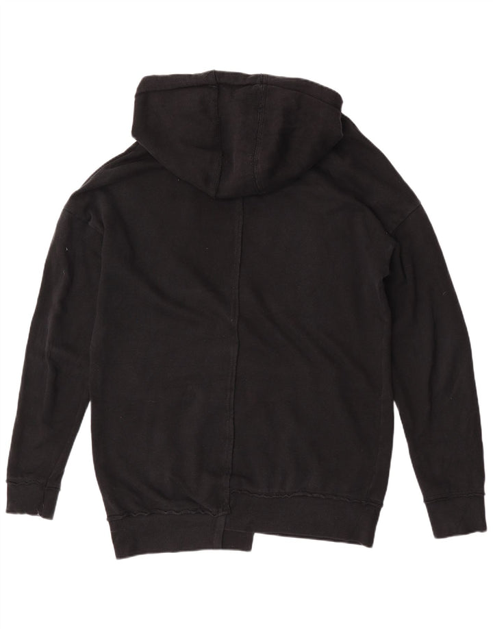 Zara Mens Hoodie Jumper Large Black Cotton