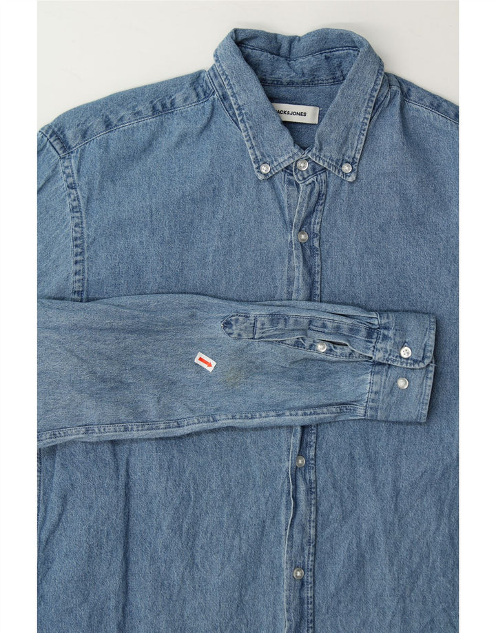 JACK & JONES Mens Denim Shirt Large Blue Cotton Vintage Jack & Jones and Second-Hand Jack & Jones from Messina Hembry 