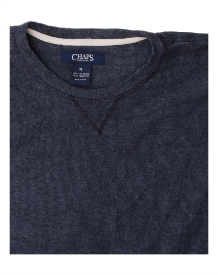 CHAPS Mens Top Long Sleeve XL Navy Blue Polyester Vintage Chaps and Second-Hand Chaps from Messina Hembry 