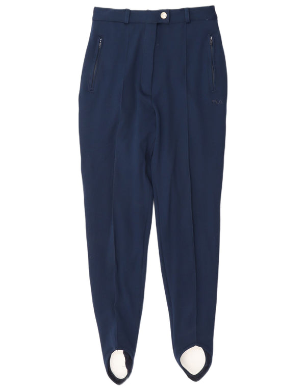 Fila Womens Stirrup Casual Trousers IT 44 Medium W28 L30 Navy Blue Acrylic