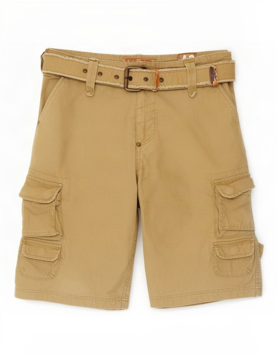 Vintage Mens Cargo Shorts IT 48 Medium W32 Khaki Cotton