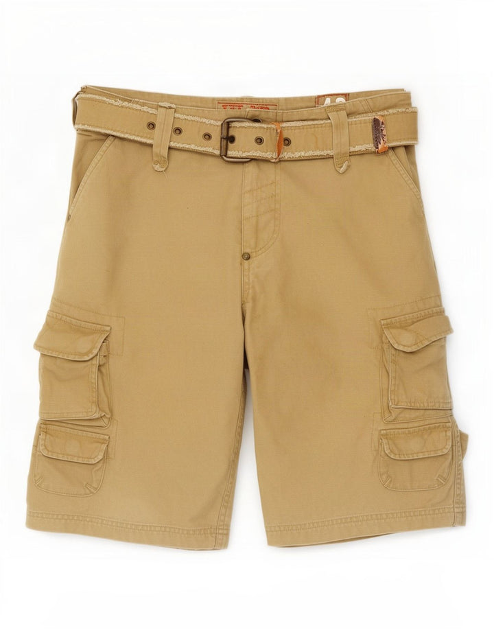 Vintage Mens Cargo Shorts IT 48 Medium W32 Khaki Cotton