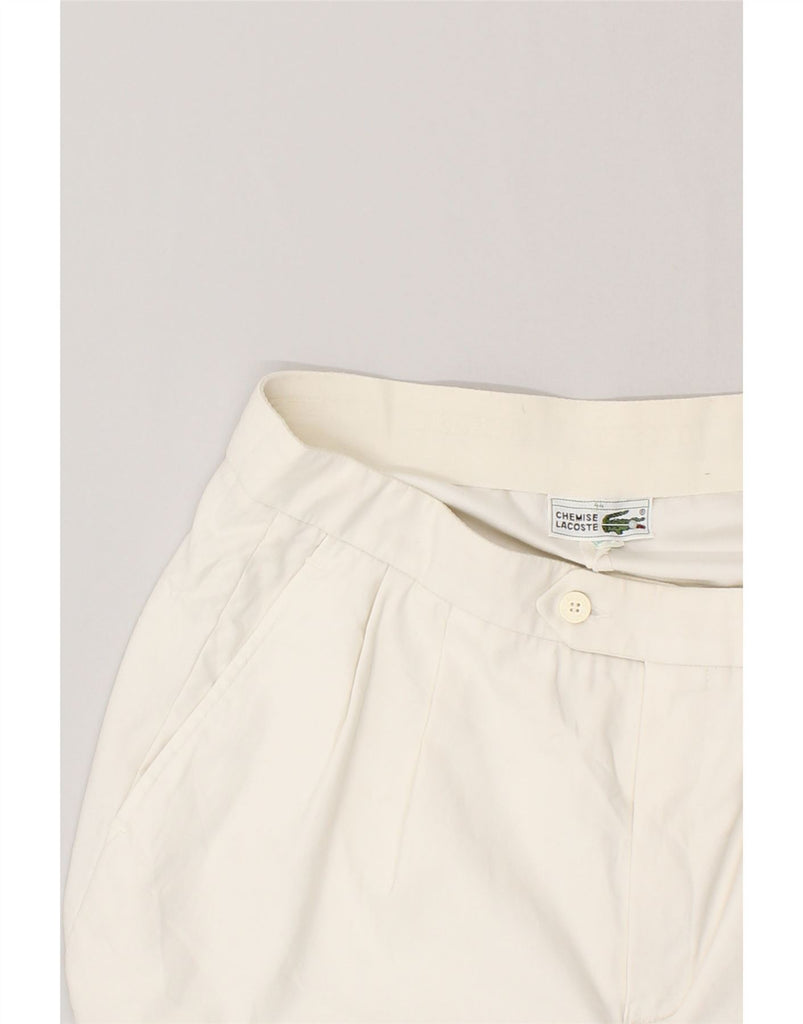 LACOSTE Womens Pegged Chino Shorts Size 44 Large W34 White Cotton | Vintage Lacoste | Thrift | Second-Hand Lacoste | Used Clothing | Messina Hembry 