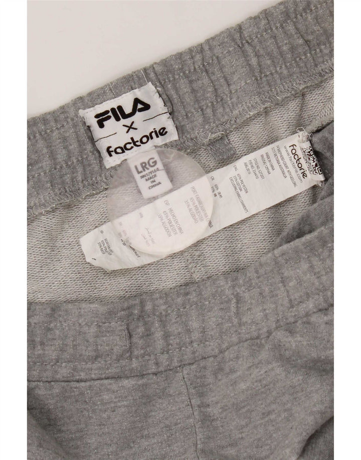 Fila Mens Graphic Sport Shorts Large Grey Cotton