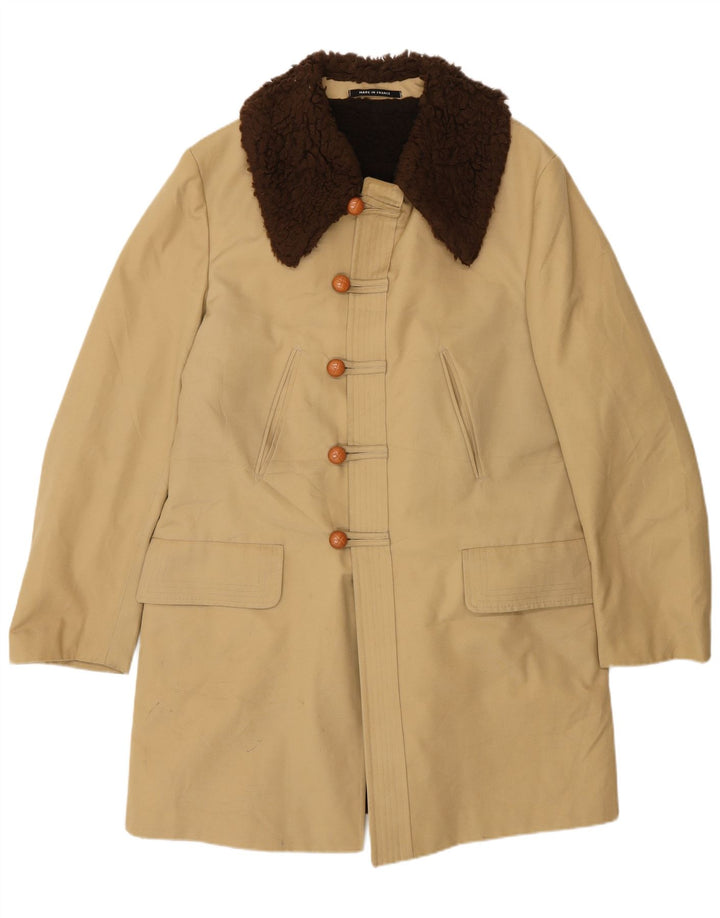 Vintage Mens Sherpa Overcoat IT 50 Medium Beige