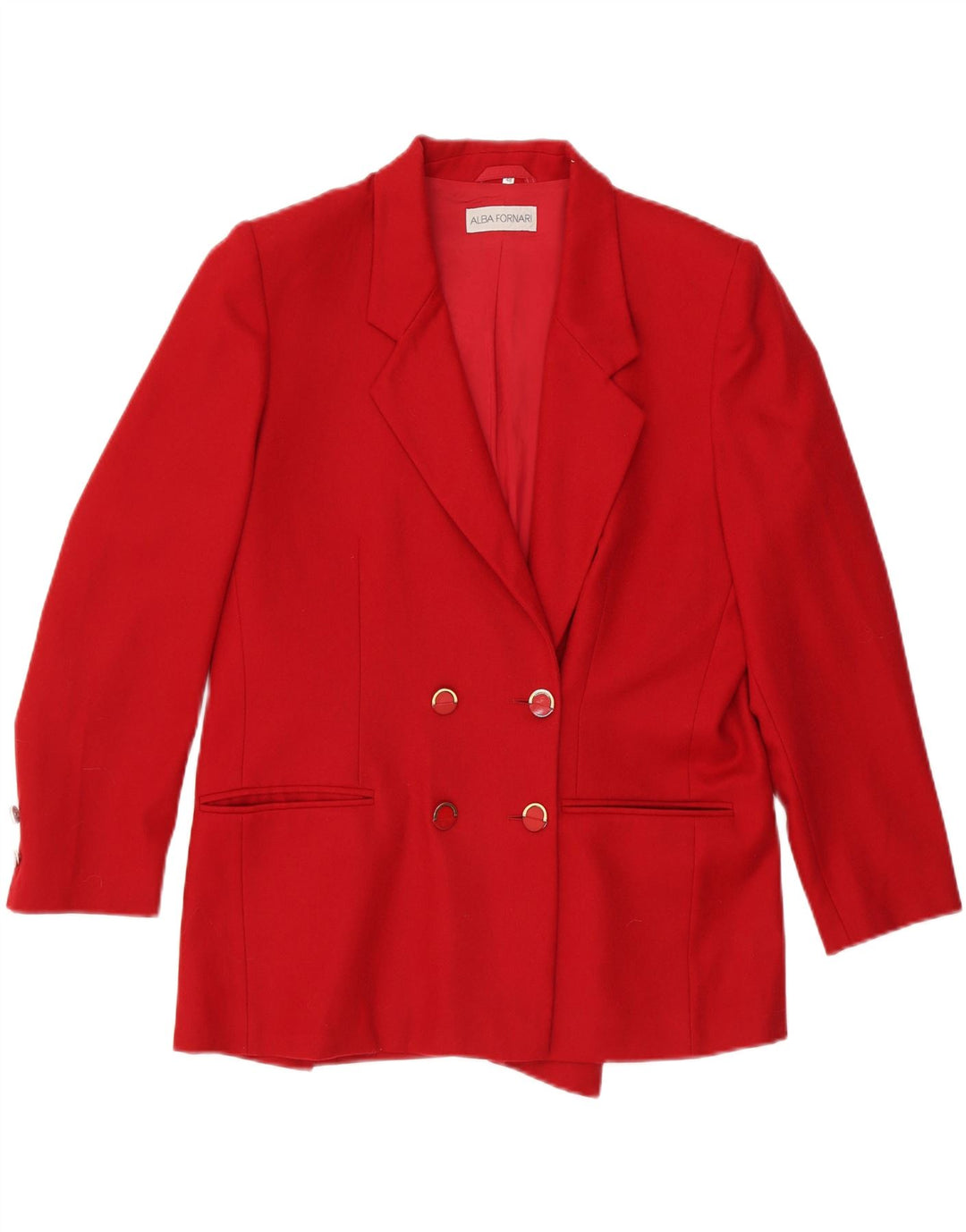 ALBA FORNARI Womens Double Breasted Blazer Jacket IT 48 XL Red Virgin Wool Vintage Alba Fornari and Second-Hand Alba Fornari from Messina Hembry 
