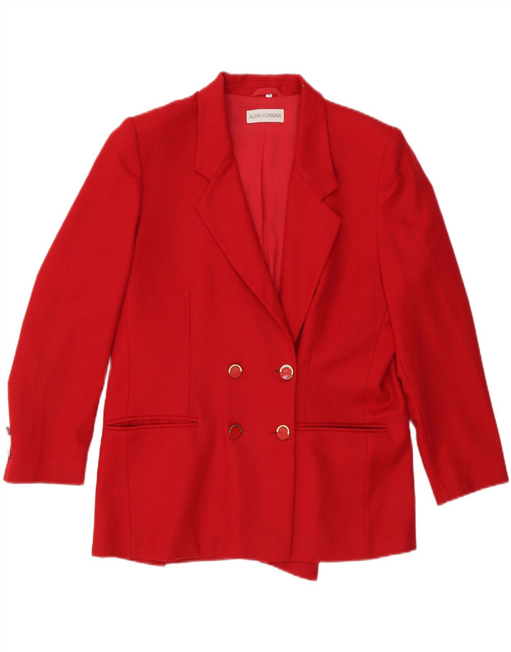 ALBA FORNARI Womens Double Breasted Blazer Jacket IT 48 XL Red Virgin Wool Vintage Alba Fornari and Second-Hand Alba Fornari from Messina Hembry 