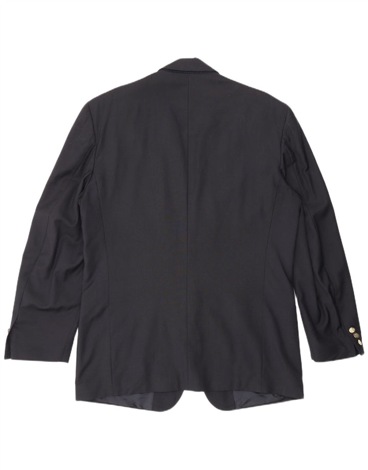 Yves Saint Laurent Mens 2 Button Blazer Jacket IT 52 XL Navy Blue New Wool