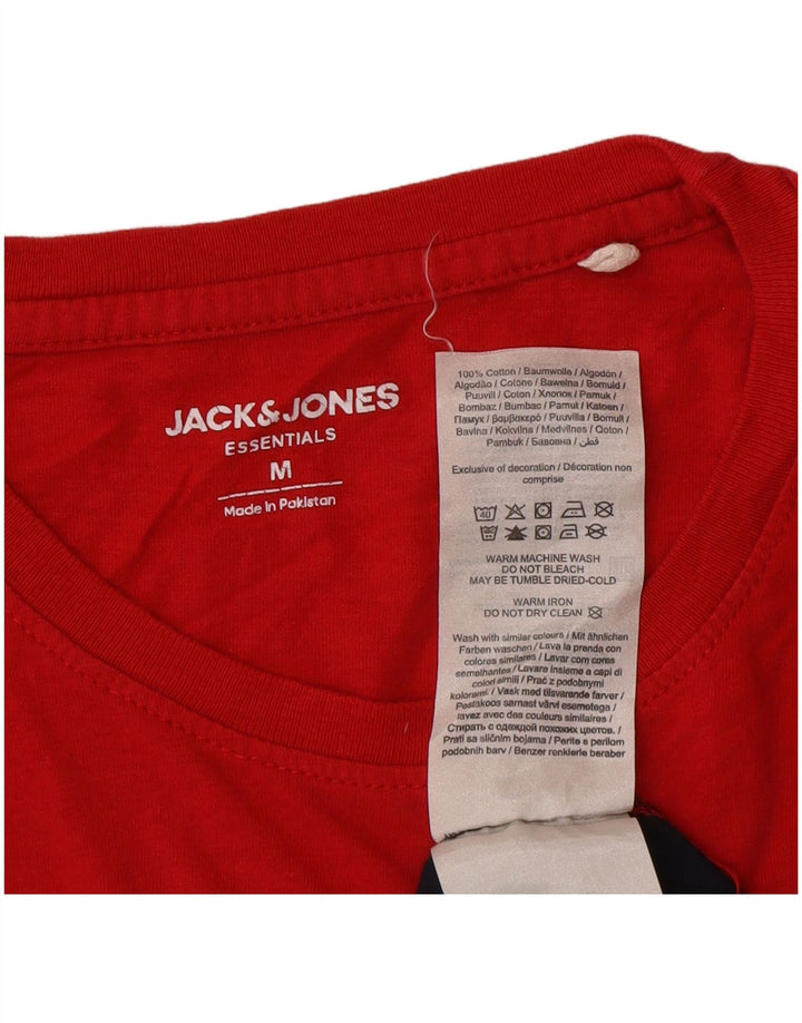 Jack & Jones Mens Graphic T-Shirt Top Medium Navy Blue Colourblock Cotton