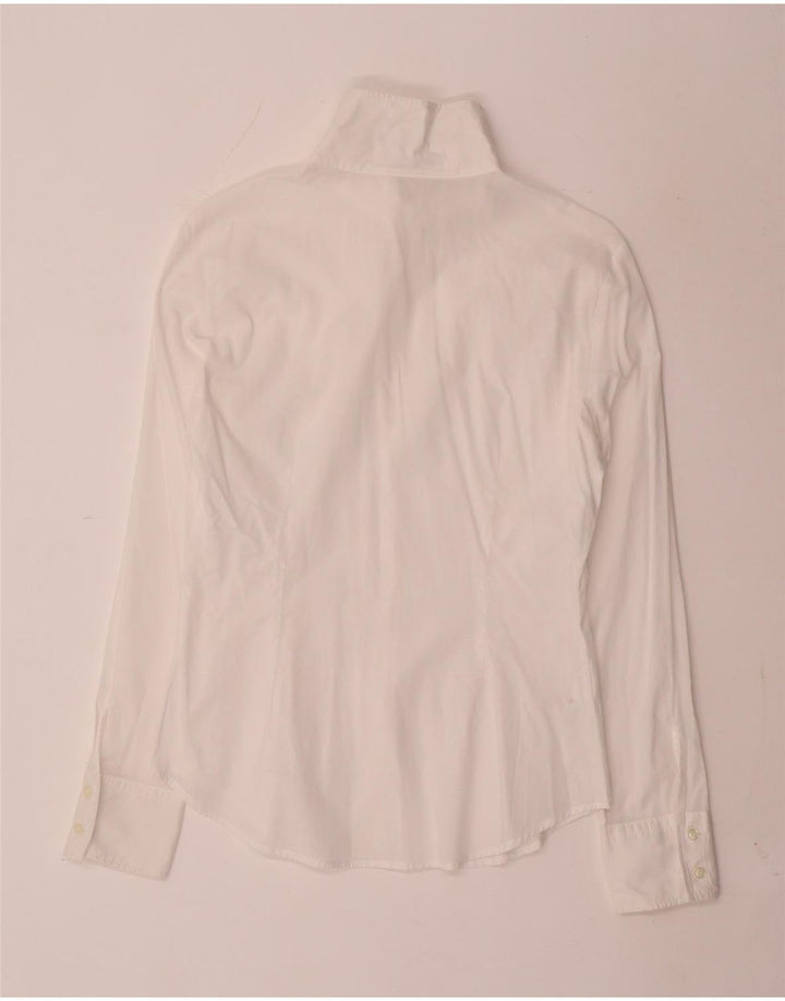 Benetton Womens Shirt UK 10 Small White Cotton