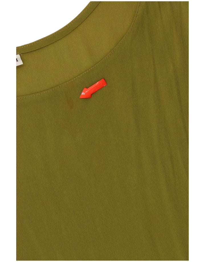 Vintage Womens Vest Top UK 14 Medium Green Acetate