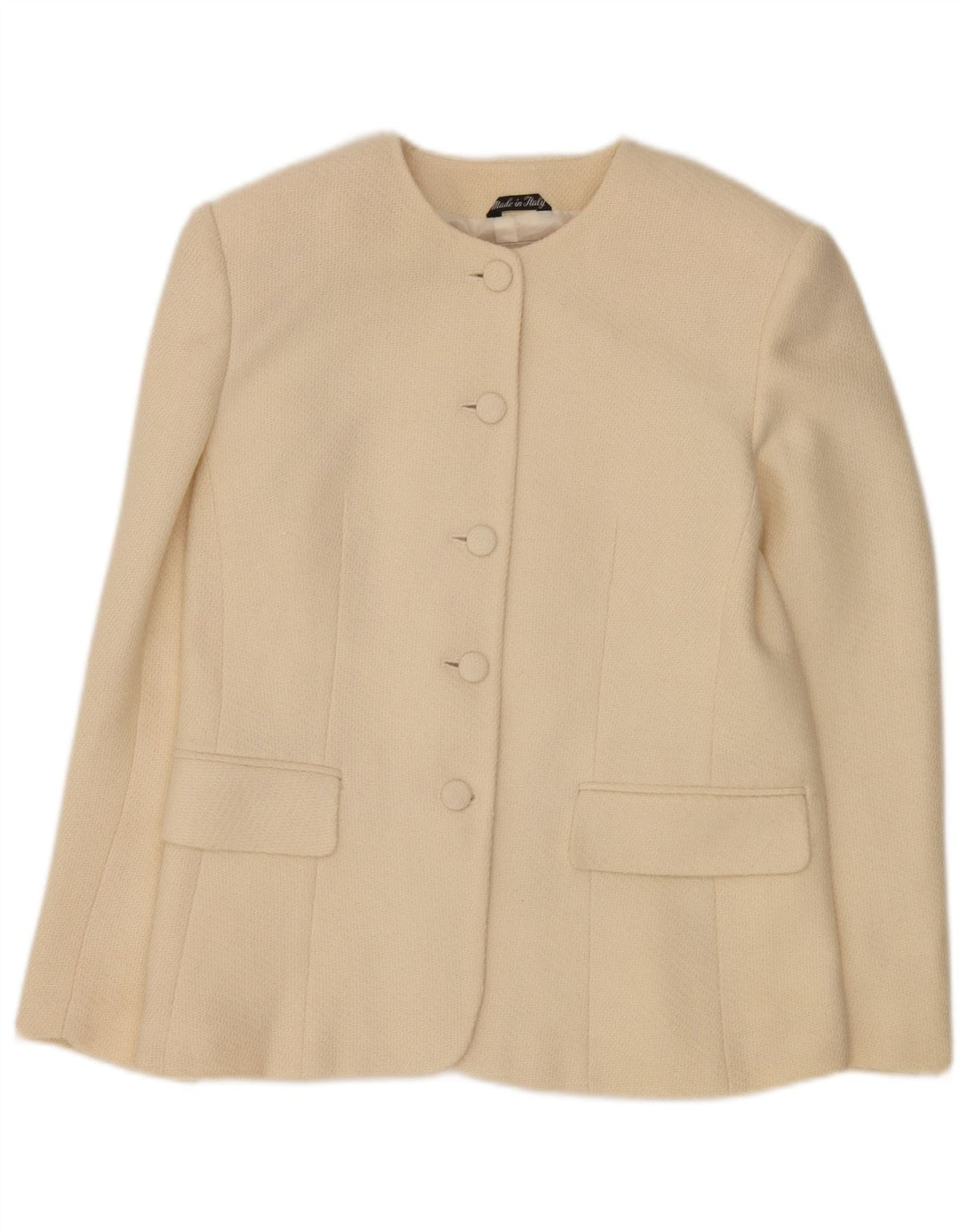 Andrea's Womens 5 Button 2 Piece Skirt Set IT 46 Large W28  Beige Wool