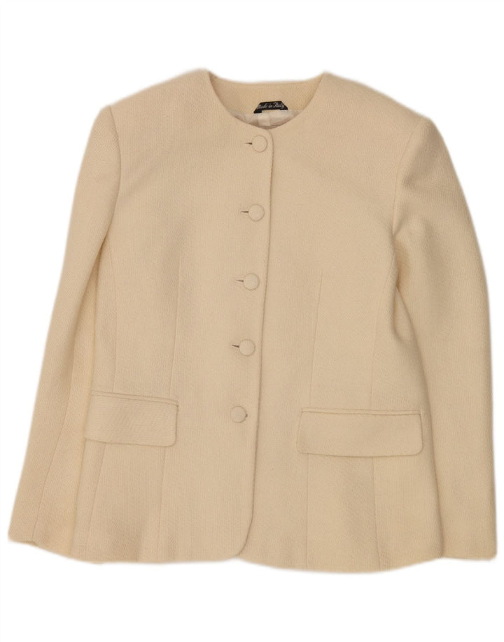 Andrea's Womens 5 Button 2 Piece Skirt Set IT 46 Large W28  Beige Wool