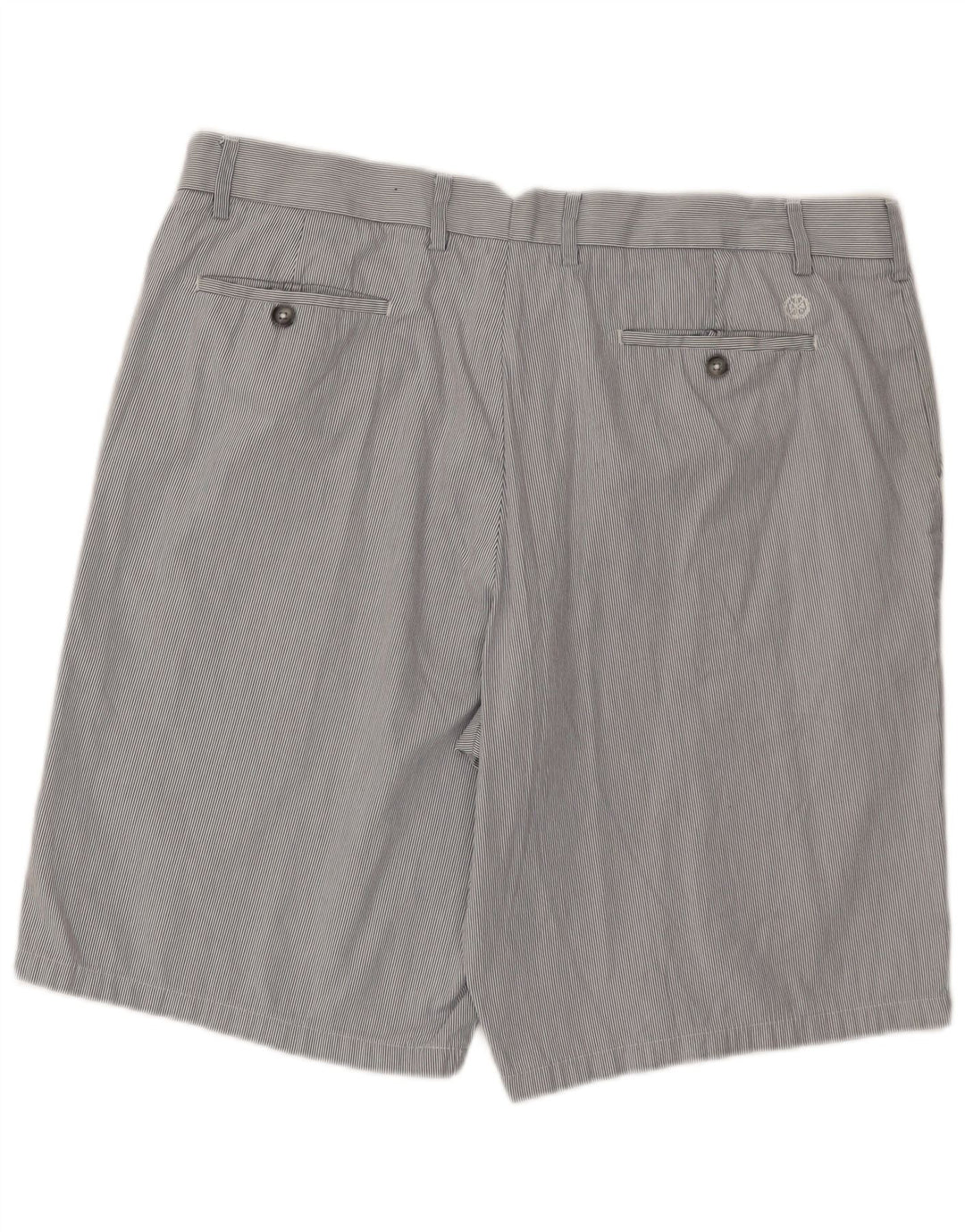 Marks & Spencer Mens Chino Shorts W40 XL Grey Striped Cotton