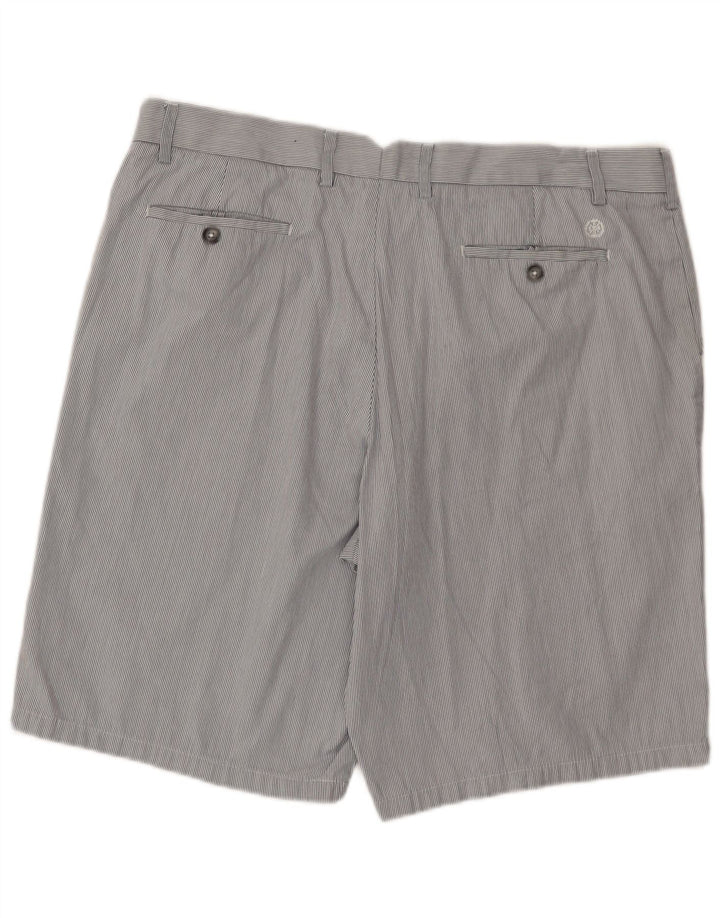Marks & Spencer Mens Chino Shorts W40 XL Grey Striped Cotton