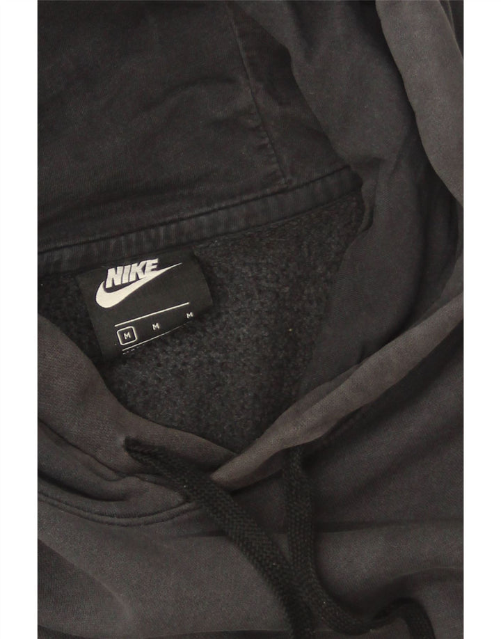 Nike Womens Oversized Hoodie Jumper UK 14 Medium Black Cotton